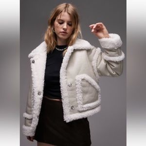 Topshop Caspian Faux Leather Car Jacket